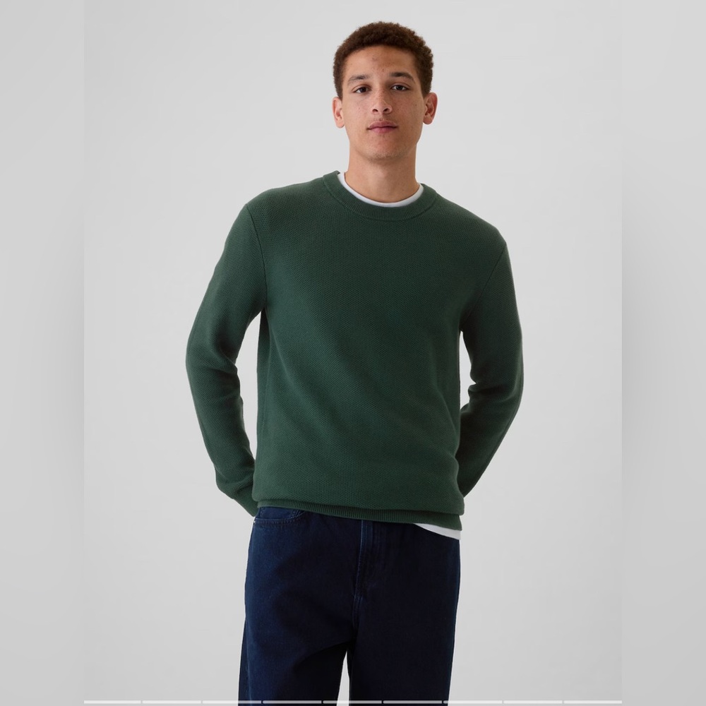 Gap Essex Green Textured Crewneck Sweater